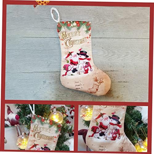 TOYANDONA 3 бр. Коледна Украса Чорапи на Дядо Коледа е Коледен Декор Декор за Празнични партита Чорапи Чанта Бонбони,