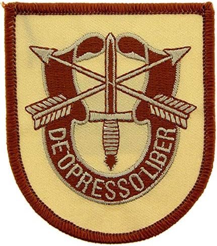 Специалните сили на Армията на Съединените американски Щати De Oppresso Liber, е Черно-бяла нашивка, цвят поставили желязо