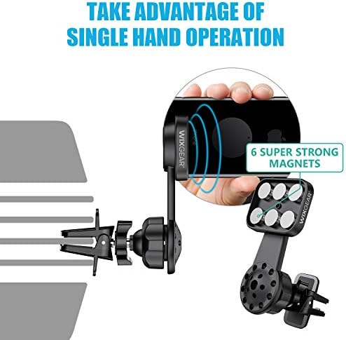 Магнитен държач за телефон с превръщането дупка WixGear Universal Air Vent за кола, за всички мобилни телефони с технологията
