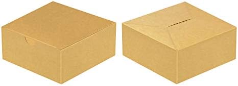 Малки хартиени подаръчни кутии 4x4x2, кафяв крафт, кутии за подаръци, партита, душ, бродерия, кутия бонбони, 50 опаковки