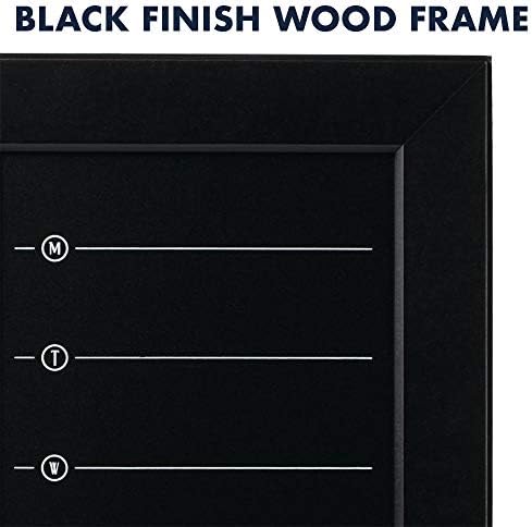 Черна дъска с Седмичен календар Quartet, 8 x 14, Органайзер за дома, Черна рамка (50720)