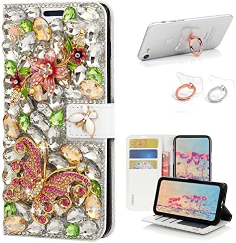 Чанта-портфейл STENES Bling за телефон, съвместим с Samsung Galaxy S23 Plus Case - Стилен - 3D Ръчно изработени с хрустальным