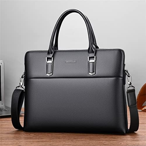 Чанта CLGZS, Кожена чанта, Бизнес портфейл, Ежедневна чанта през рамо с Голям Капацитет, чанта за компютър (Цвят: D,