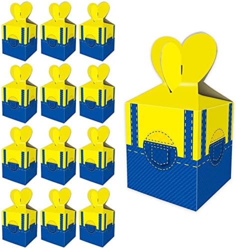 16 бр. жълти подарък кутии за партита с анимационни герои, жълта тема, украса за рожден ден с анимационни герои