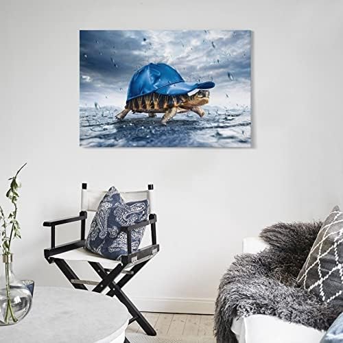 Хубава Морска Костенурка Картина на Платното за монтаж на стена Арт Декор за Баня Художествен Плакат Платно Стенни Артистични