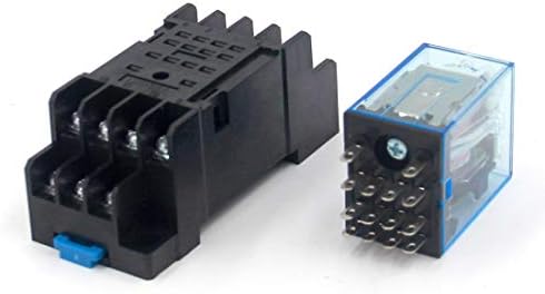 Woljay MY4NJ Бобина на променлив ток 48 4PDT 14 Клемм Индикатор Лампа Електромагнитно реле горивна База