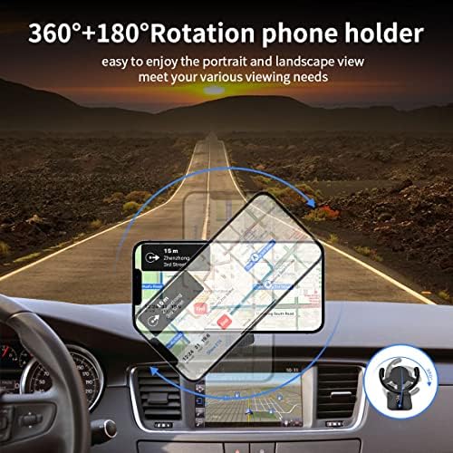 Кола за телефон KHTONE, комплект от 2 теми, за това на притежателя на телефона на таблото на 360 °, лесно управление