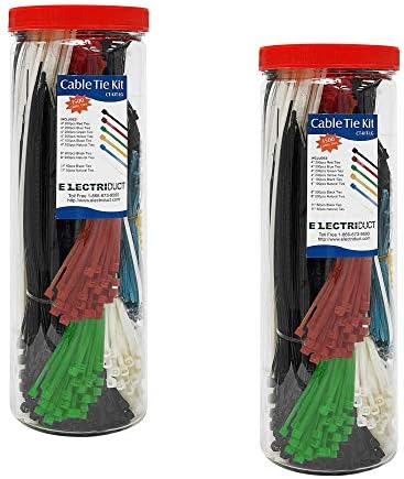 Комплект мрежести кабелни основи Electriduct - 650 основи на ципове - Многоцветни (синьо, Червено, Зелено, жълто, фуксия,