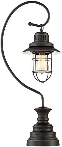 Индустриална Настолна лампа Ulysses в Селски стил, Тъмно-28, Настъргани Талловым масло, Бронзова Метална Метална Клетка,