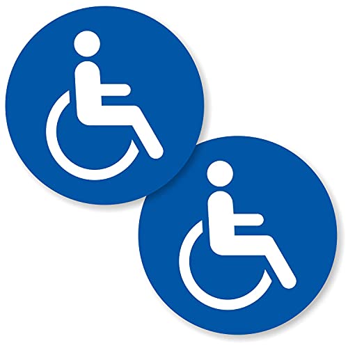 SmartSign Символ за достъп за хора с увреждания Двустранен Стикер на Стъклена врата | 4 през Цялата Полиестер