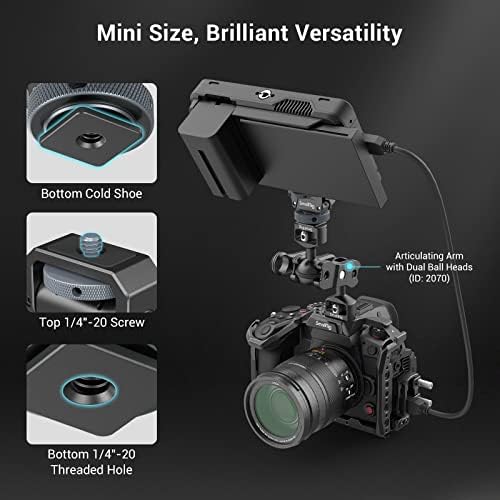 Монтиране на монитора на камерата SmallRig Lite със студена башмаком, се завърта на 360 ° и наклон на 180 ° държач за