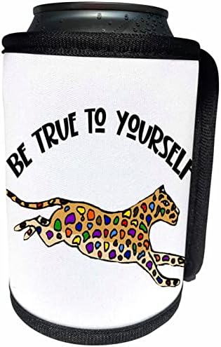 3dRose Забавен Вдъхновяващи Бъдете верни на себе си Леопард с. - Опаковки за бутилки-охладители (cc-362923-1)