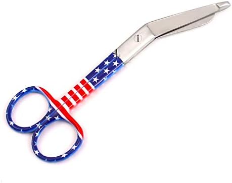 Ножици за бинтове Lister Ножици за медицински сестри с изображение на Знамето на САЩ 5.5 инча (DDP)