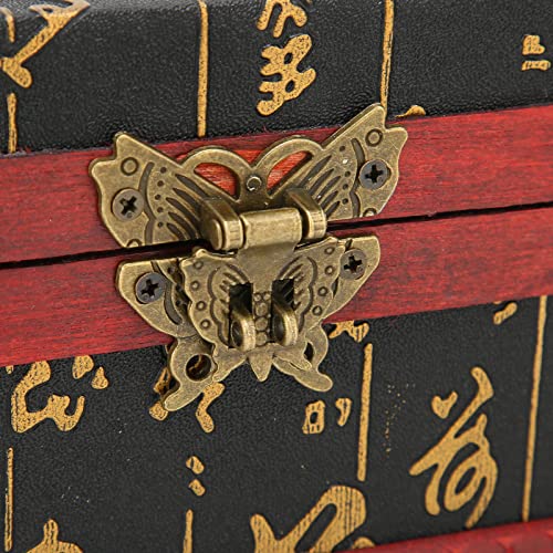 Ретро Дървена Кутия За Съхранение на Бижута В Китайски Стил, в Ковчег за Бижута с Ключ, Органайзер за Бижута, Косметиче