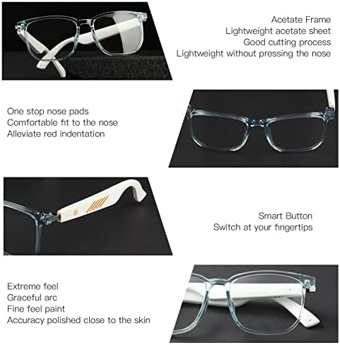 Безжични слънчеви очила Syitnste водоустойчива IP65 безжични сензорни музикални очила полу-отворена слушалки слънчеви