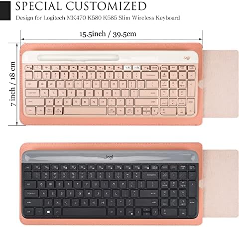Калъф-клавиатура от изкуствена кожа за тънки безжични клавиатури на Logitech MK470 K580 K585, Многофункционални клавиатури