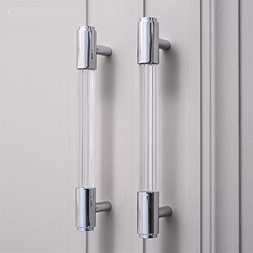 Ярки Сребърни Модерни, Прозрачни Дръжки за чекмеджета Т-Образна дръжка за Баня, аксесоари за Врати дръжка на Кухненски