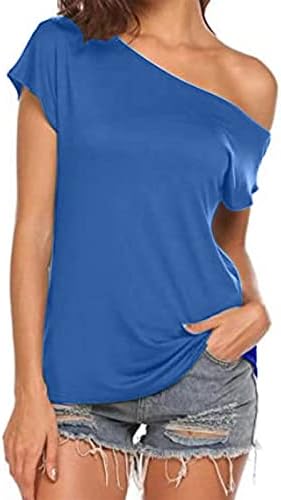 Дамски Летни Блузи с открити Рамене, Обикновена Тениска С Къс Ръкав, Модни Дамски Блузи, Ежедневни Ризи