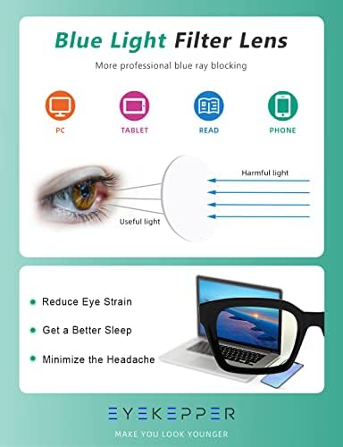 Eyekepper 4 Опаковки Женски Очила За четене - Големи Квадратни Дизайнерски Очила за четене за Жени