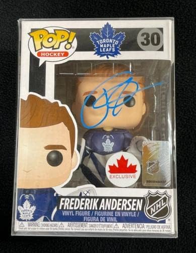 Фредерик Андерсен подписа фигура Фанко Поп Торонто МейплЛифс JSA COA Хърикейнс - Фигурки на НХЛ с автограф