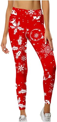 xipcokm, Коледни Гамаши за Жени, Забавни Модни Грозни Чорапогащници, Спортни Панталони с Коледен Празник Принтом, топлинна