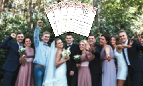 Покани, картички сватба в стил бохо с цветя модел - Допълващи Картон за сватбени тържества - 25 Картички и 25 Пликове