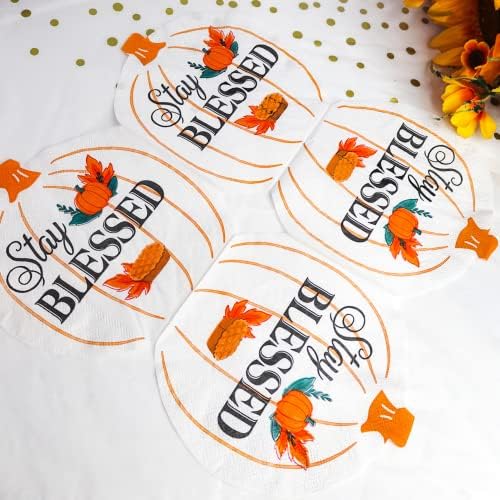 Еднократна Чиния и Комплект Кърпички за Деня на Благодарността, Набор от Прибори за хранене С Десктоп Пътека, Набор от