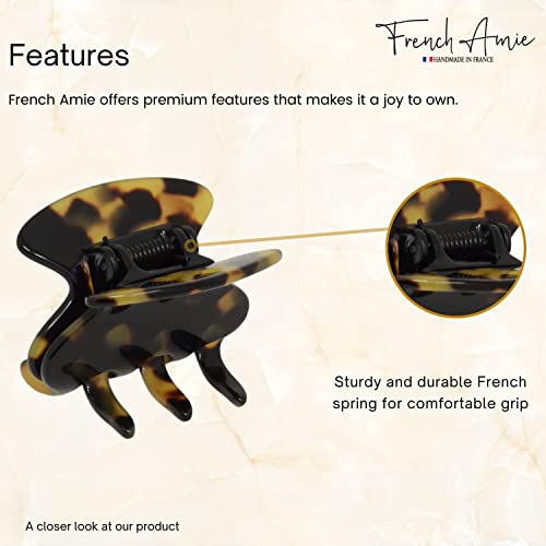 Френски Amie е Плоска Овална Жълто Tokyo Small 1 3/4Целлулоидный Скоба за Коса с Ръчно изработени със Заключване за Жени