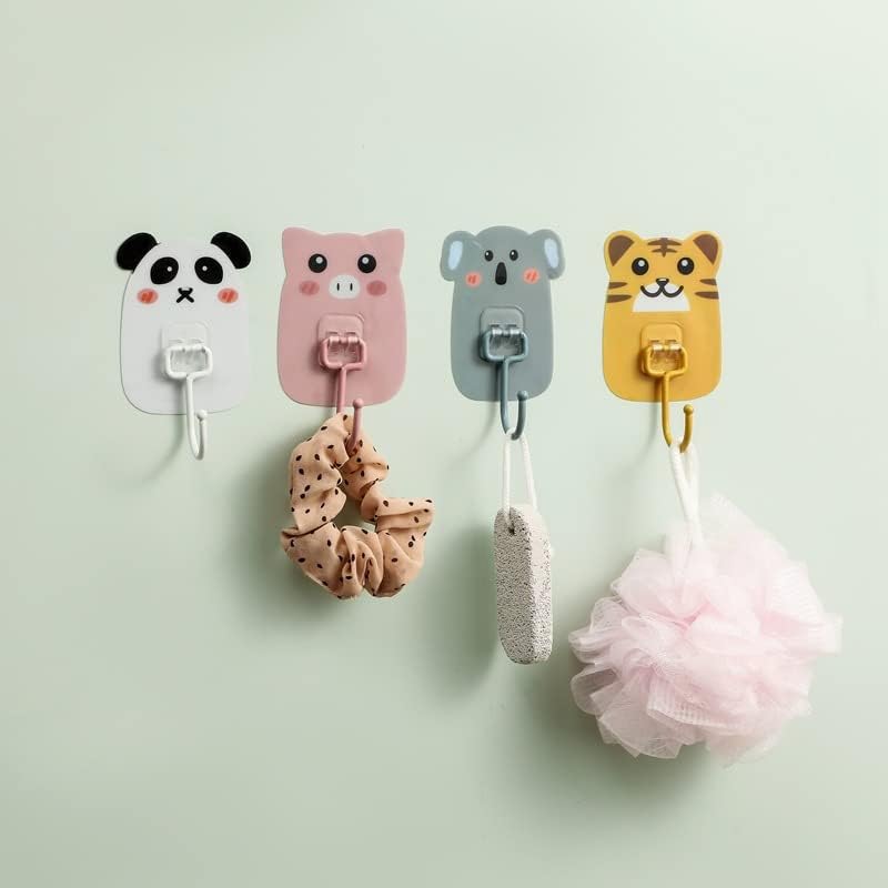 ZoTuoART Стенни куки с красиви мультяшными животни - Заредете Самозалепващи куки - Организиране на Безшевни Куки Без