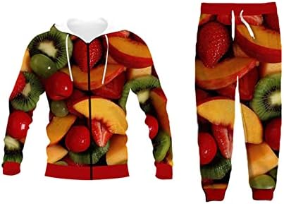 Тениски с 3D принтом Плодове /Hoody / Блузи с цип / Тънка Яке / Панталон Всекидневен Костюм