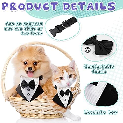 Официален Смокинг за кучета, шарена Кърпа, Сватбена Кърпа за Кучета, Нашийник за кучета с папийонка и дизайн вратовръзка