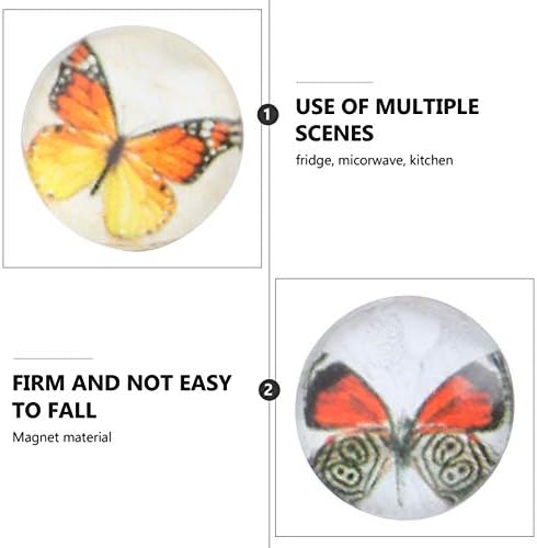 Happyyami Кабошоны Теракотни Плочки с 10 мм Декоративни Пеперуди Печатни Стъклени Куполни Кабошоны Етикети На Хладилник