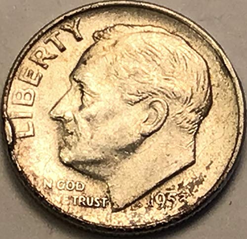 Сребърен десятицентовик 1953 г. името на Гд Рузвелт Изключително Фин