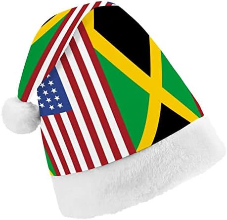 ФИАГ САЩ, знамето на Ямайка, Коледна шапка на Дядо Коледа, червена коледна шапка, празнични сувенири, аксесоари за новогодишните