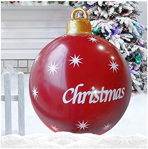 Нов 60 см Открит Коледен Надуваем Гарнирано с топка от PVC, Големи топки, Коледни Украси, Играчки топка за външна украса,