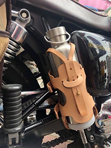 Държач за бутилка за мотоциклет - Glam Сериен Неокрашенный - Ръчна изработка от естествена кожа, Италия и красив неокрашенный