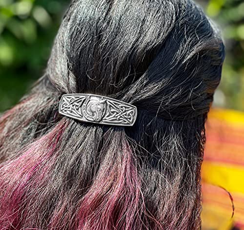 Селтик шнола за коса във формата на Подкова, Метална Шнола с ръчно изработени, произведен в САЩ, с Голям от 80-миллиметровым