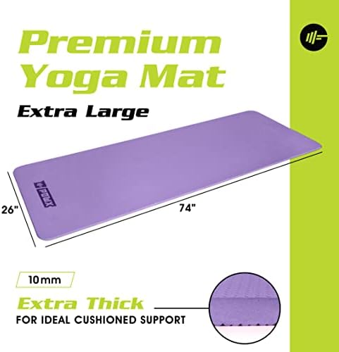 Много дебело килимче за йога за жени – Нескользящий килимче за йога от ТПЭ с дебелина 10 мм и найлонова лента за подложка