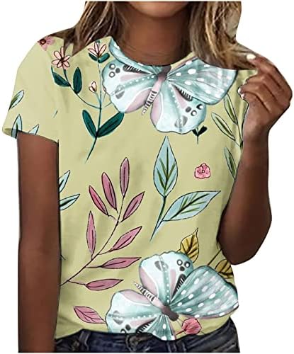 Тениска Дамски Памучен С Къс Ръкав и Кръгло Деколте В Цветенце Средновековна Блуза, Тениска За Момичета CR