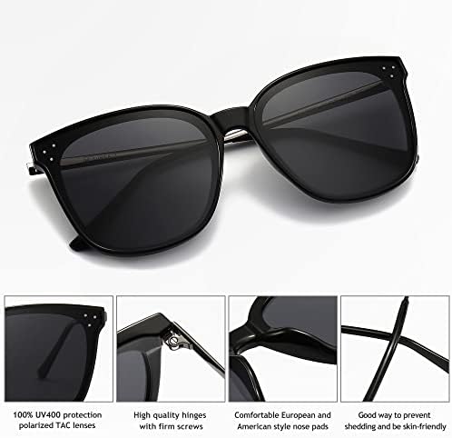 SUNGAIT Реколта Квадратни Слънчеви Очила за Жени, Мъже Ретро Кръгли Поляризирани Нюанси Голяма Рамки Слънчеви Очила с
