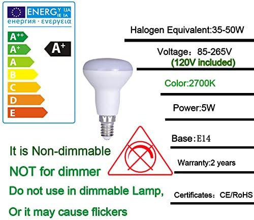 ukzboss E14 5 W 120 В led лампа Без регулиране на яркостта 400лм Замени 50 W Рефлектор с нажежаема Жичка с Халогенна