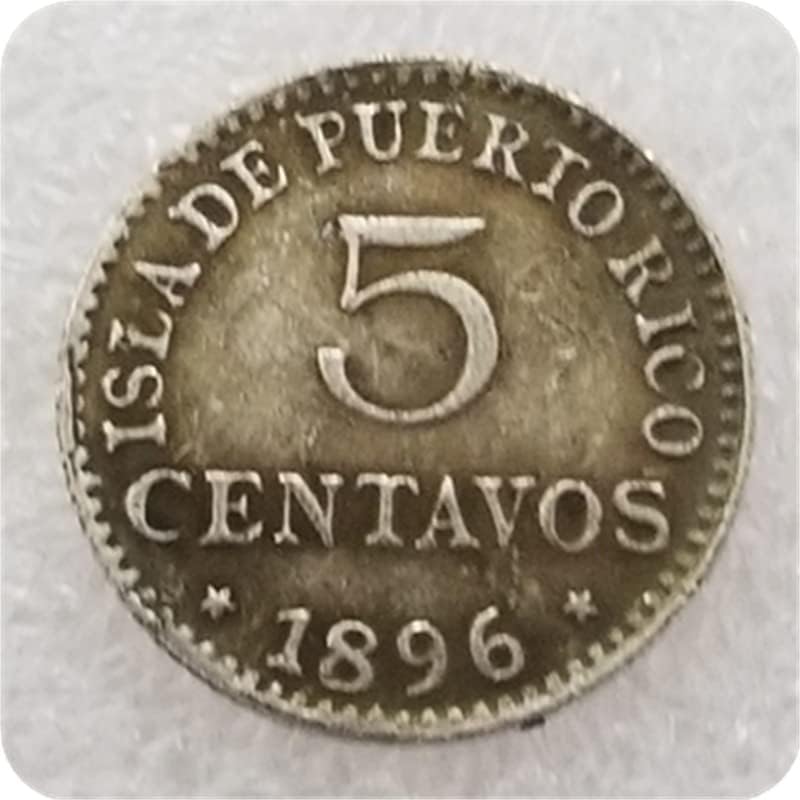 QINGFENG Антикварное Занаят, Пуерто-Рико 1896 Чуждестранна Възпоменателна Монета Сребърен Долар