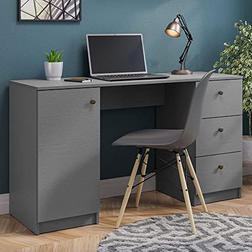 Модерен 53-инчов Компютърен бюро Madesa с чекмеджета и като, Вип маса, Дървена маса за КОМПЮТЪР, Много мебели, на 30