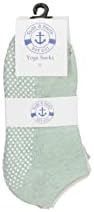 Дамски нескользящие чорапи Yacht & Smith с дръжки, 97% Памук, За болници, за Практикуване на йога, Пилатес, мряна, С