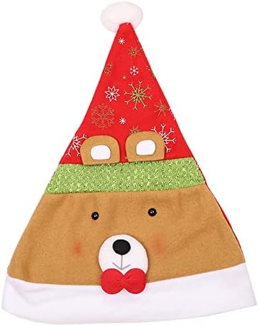Коледни Шапки Унисекс - Шапки на Дядо Коледа За възрастни на Едро - Класически Кадифе Шапчица от Рога на Елени - за Весела