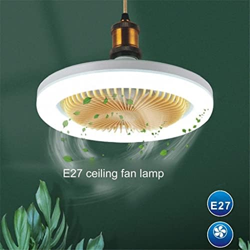 Вентилатори вентилатори с led подсветка, съвременната умна лампа E27 без остриета, Вентилатор с глава, вълни, за спалня,