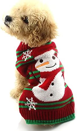 НИУЛА, Заснежени Пуловери за кучета, Пуловери с Снеговиком, Коледни Пуловери за Кучета, нова година Коледен Пуловер,