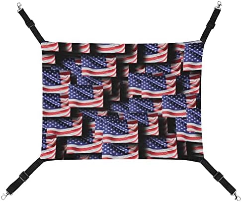 Американски флаг (1) Хамак-клетка за домашни любимци Малка и лека легло за домашен любимец, подходящ за домашни болници,