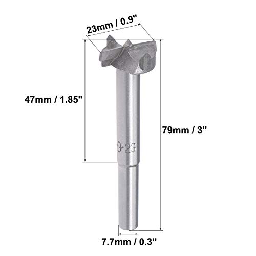 uxcell Forstner Тренировка 23 мм, Волфрам карбид Дърво Дупка Триони Шнековый Нож Дървообработващи Панта за Пробиване