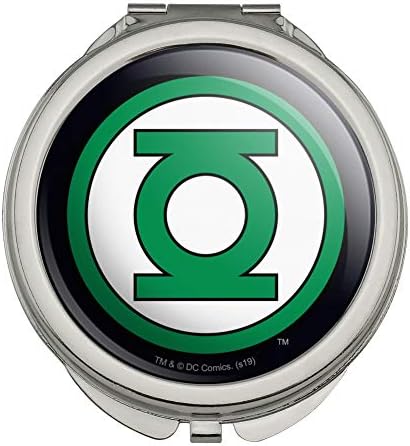 ГРАФИКА И МНОГО ДРУГИ Логото на Green Lantern Компактна Пътна Чанта-Косметичка с Огледало За Грим